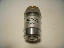AmScope 10/0.25 160/0.17 Achromatic Microscoope Spring Objective Lense!