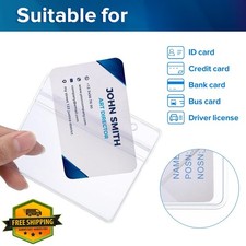 Badge Holder Clear ID Card Holder 50 Pack Resealable