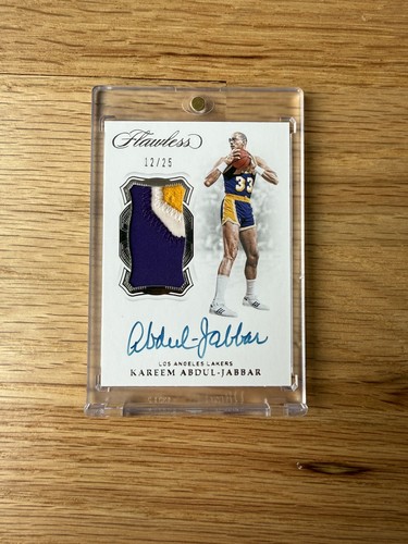 KAREEM ABDUL JABBAR 2018 Flawless Vertical Patch Auto GAME USED Lakers /25 