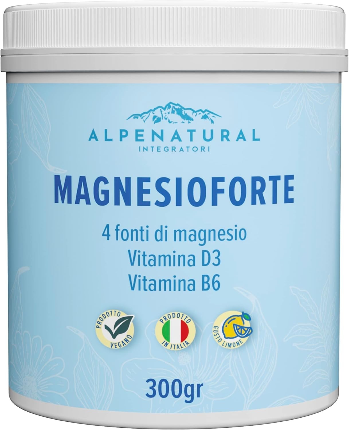 MAGNESIOFORTE Magnesio in Polvere Da 4 Fonti | Vitamina B6 E D3 | Contro Stress 