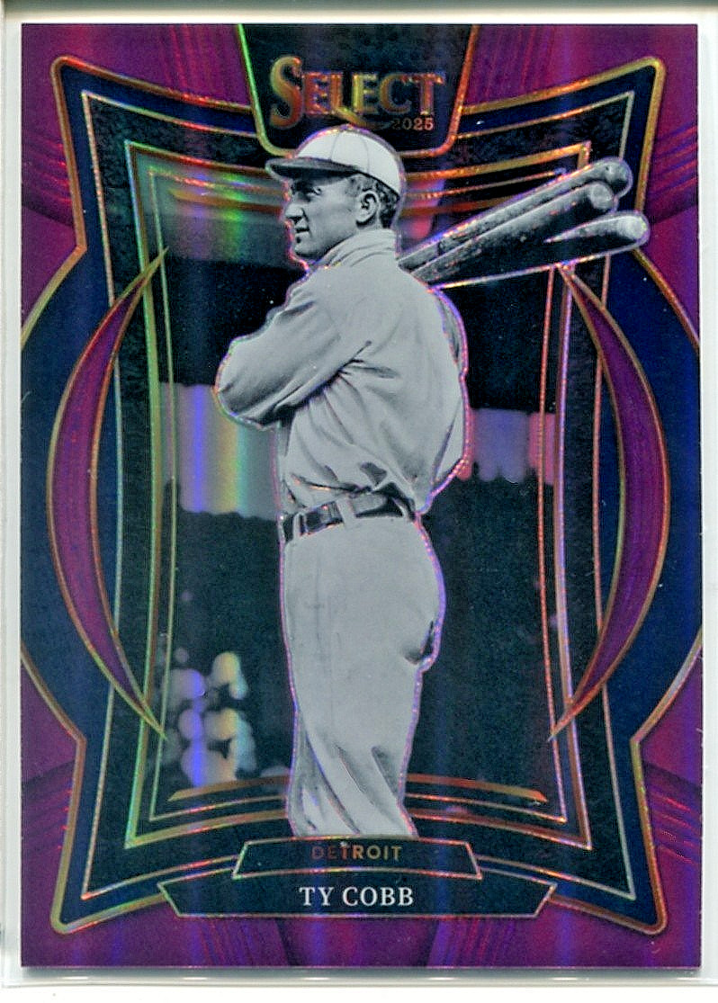 TY COBB 2025 PANINI SELECT PURPLE PRIZM CONCOURSE LEVEL #32 DETROIT TIGERS 61/75