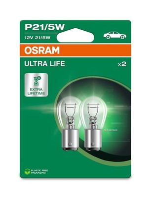 2 Glühlampen Blinkleuchte P21 5W 12V 21 5W BAY15d OSRAM ULTRA LIFE für PKW