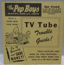 1950's Pep Boys TV Tube Trouble Guide Brochure