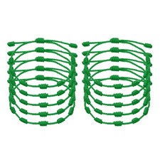 10 Pcs Bracelet 7 Knot Handmade Adjustable String Protection Cord Green