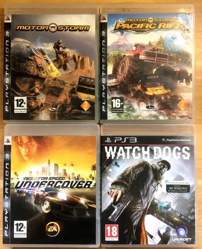 LOT 4 JEUX PS3 FR MOTORSTORM PACIFIC RIFT NEED FOR SPEED UNDERCOVER & WATCH DOGS