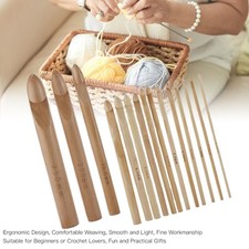15Pcs Crochet Hooks Large Ergonomic Handle Bamboo Crochet 15mm/20mm/25mm