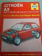 Citroen AX 1987 to 1994 Haynes Workshop Manual Petrol & Diesel