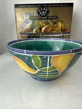 Clay Art 1998 Portofino Pear 5 Quart Serving Bowl #1015 Heavy With Box New