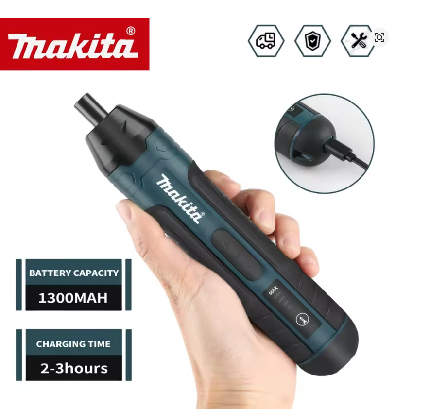 Makita Cordless Electric Screwdriver 1300mah Rechargeable Adjustment Power Drill