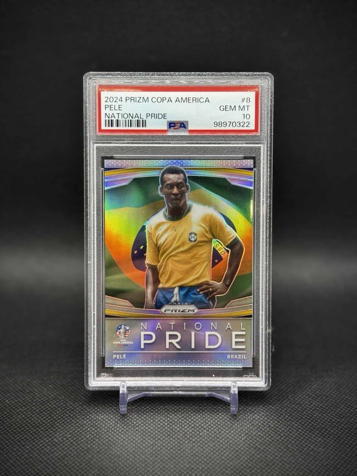 Pele 2024 Panini Prizm COPA America National Pride PSA 10 Gem Mint Brazil