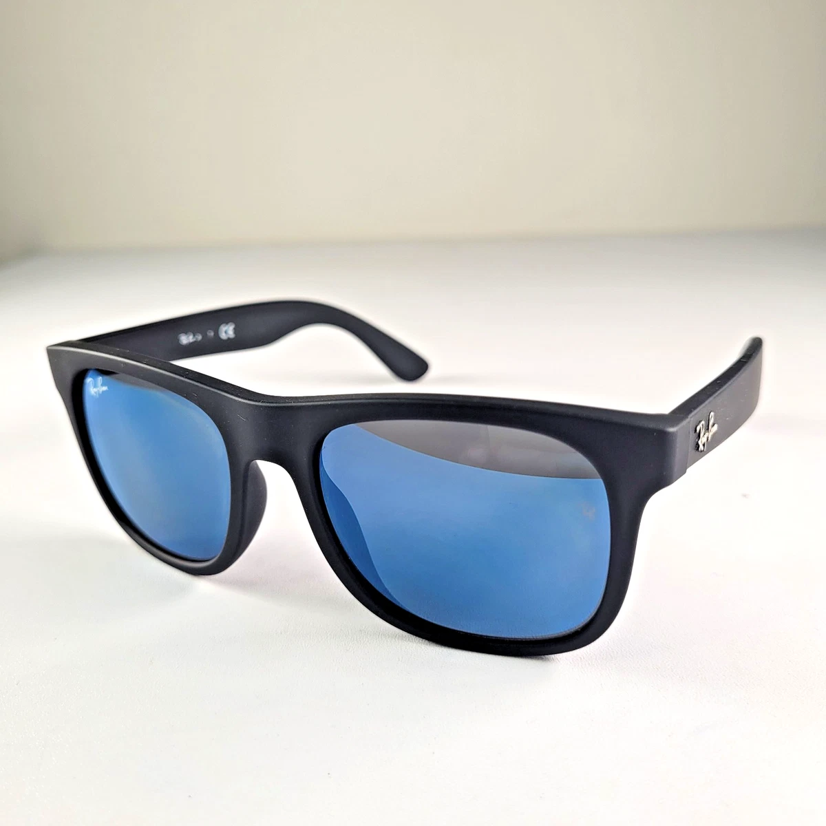 Ray-Ban Junior Justin RJ9069S 7028/55 Kinder Sonnenbrille schwarz blau verspiegelt 48mm