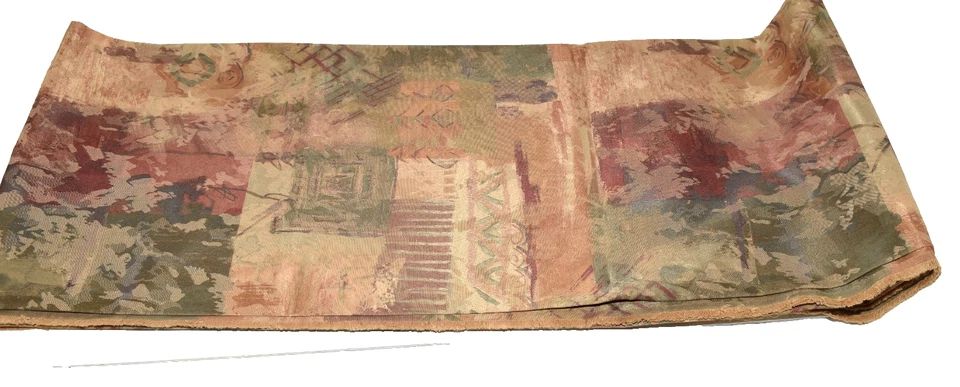 Vintage Abstract Muted Floral Design Multicolor Upholstery Fabric 44" x 5 yds - Image 2 of 3