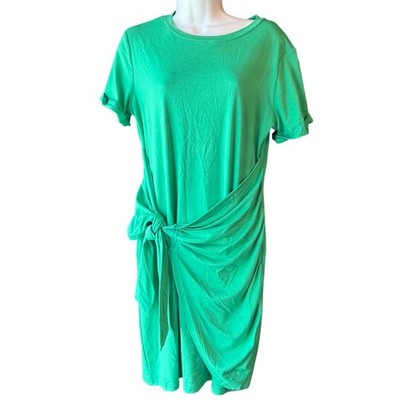 Lillusory Side Knot Tee Shirt Dress Size Medium Green Travel Everyday Errands
