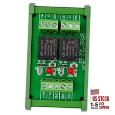 DIN Rail Mount 2 SPDT 10Amp Power Relay Interface Module, DC 24V Version.