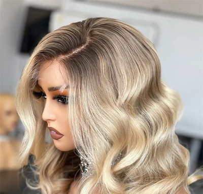 Valarie Blond 27/1 Bob Wellenverschluss 14 Zoll Ombre Brasilianisch 100 % Echthaar Perücke