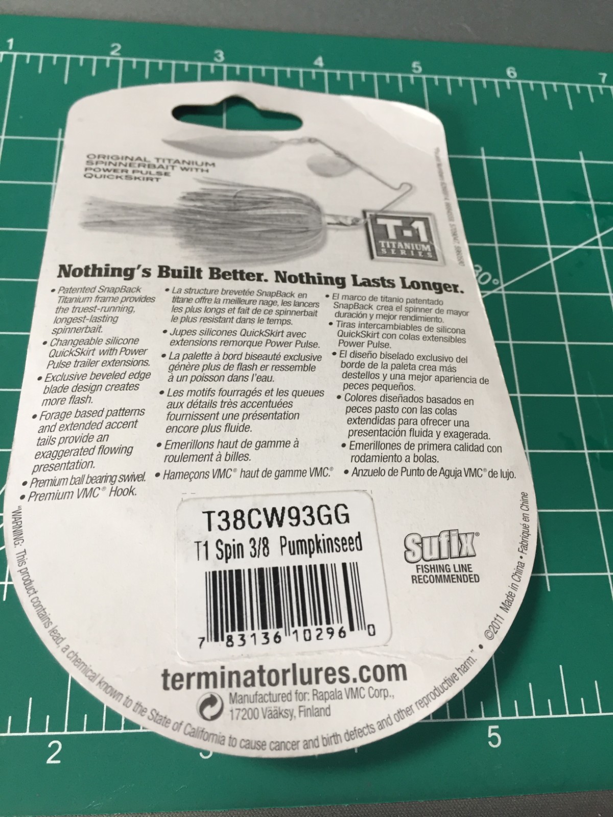 DISCONTINUED TERMINATOR T-1 3/8 OZ SPINNERBAIT PUMPKINSEED NIP - Image 2