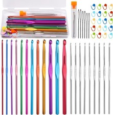 MORFEN 48 Pcs Crochet Hooks Set, 21 Sizes Crochet Needles with Case, Ergonomic K