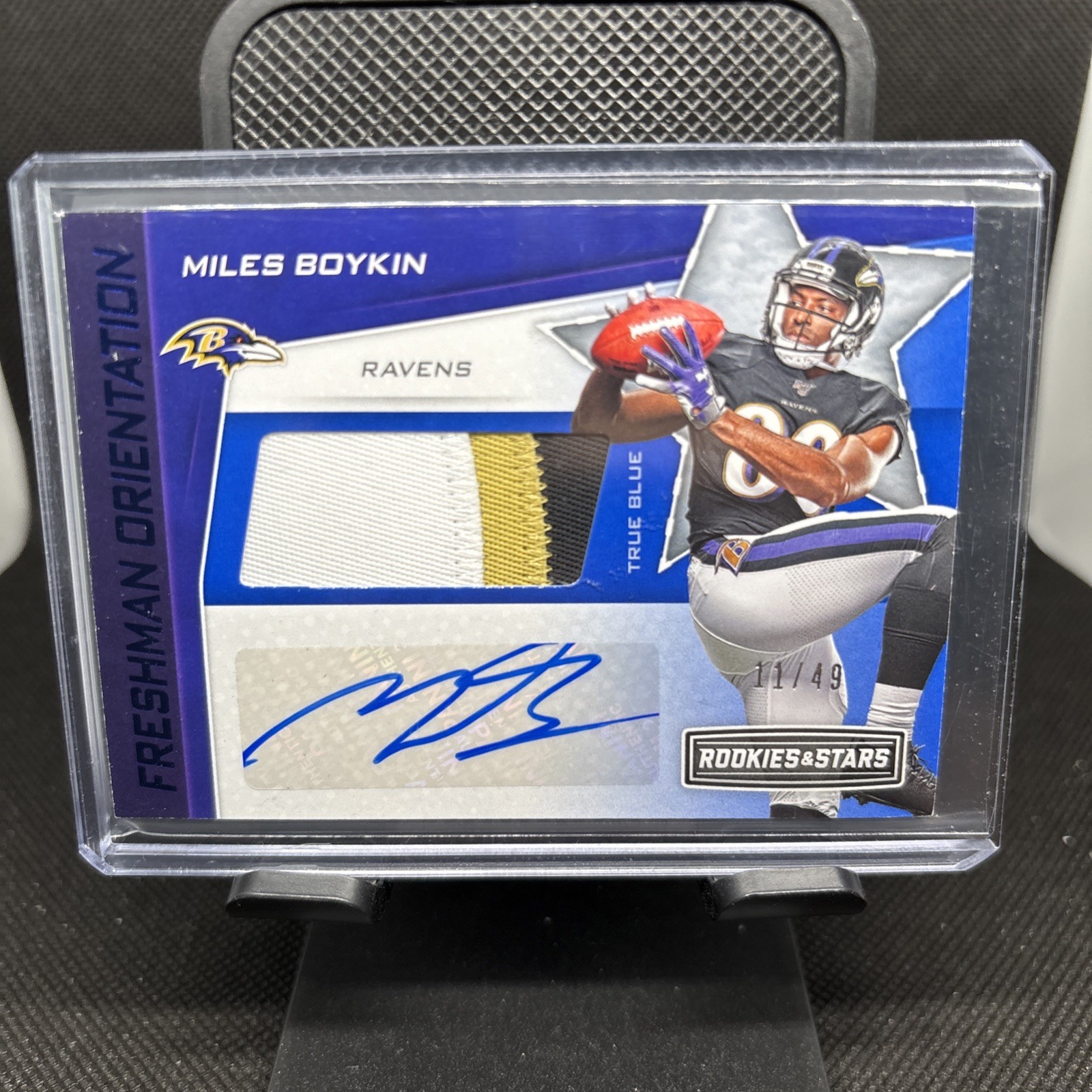 Miles Boykin Panini Rookies & Stars Freshman Orientation Autograph Relics #FOMIB Base