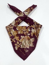 WOMEN HANDKERCHIEF RALPH LAUREN FLORAL Red Woven Fabric COTTON POCKET SQUARE 20  