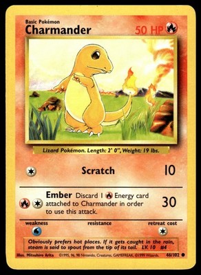 Pokemon Base Set Charmander #046/102 NM - Exact Card Shown - PJO