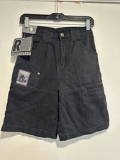 NWT Vintage 90s Y2k Kids Sz: 12 Rigolletto Black Cargo Wide Leg Jorts