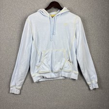 Child Size L 12-14 Nike Light Blue Pullover Hoodie w/Yellow Swoosh Tech Pocket