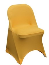 Set of 2 New Stretch Spandex Folding Chair Covers Gold