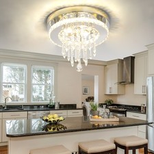 LED Kristall Deckenlampe Dimmbar Deckenleuchte Kristallleuchter Wohn Schlaf Flur