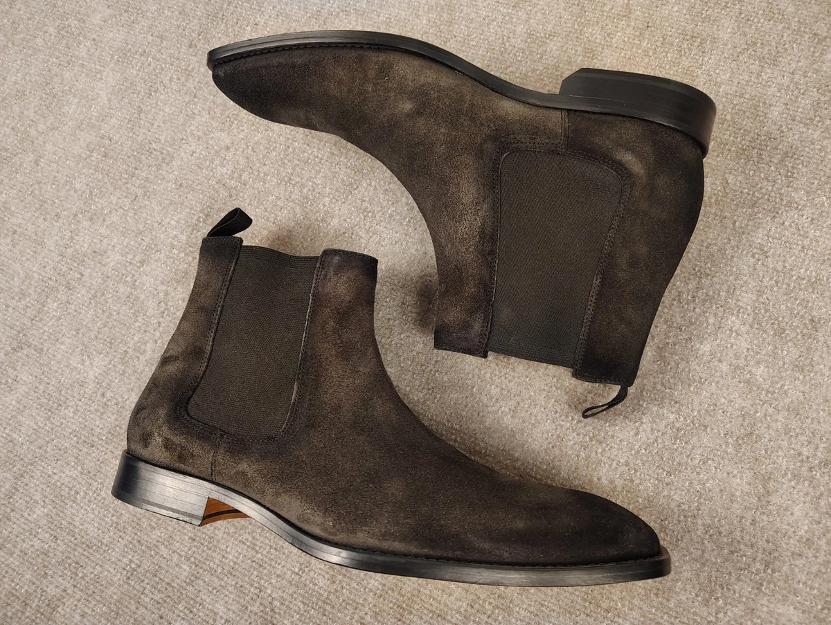 Men\'s Donald Pliner Sloan Oily Suede Slip-On Boot Dark Grey Size 11M ITALY donald pliner mens shoes products for sale | eBay main image 2