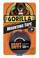Gorilla Double Sided 1 in. W X 60 in. L Mounting Tape Black Pack of 12 
