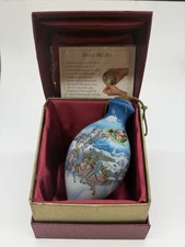 Ne'Qwa Art 7241105 Over the Rooftops - Santa Flying Over Town Ornament 6.5" New