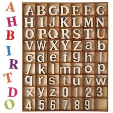 248 Pcs 1 Inch Wood Alphabet Letters and Wooden Numbers Blank Unfinished