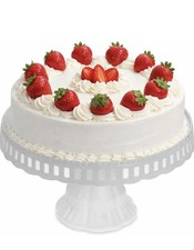 White Single Tier Plastic Cake Stand One Tier Cake Display Stand 12' Pedestal 