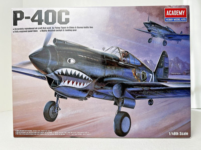 (2) P-40C ''Flying Tigers'', 1/48 Academy Models #12280, NEW in Open Box + Add Ons