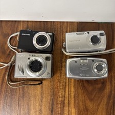 Lot of 4 Samsung/Sony Digital Cameras AS IS for Parts or Repair