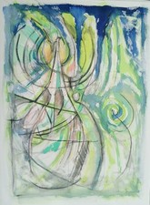 Quadro Arte Contemporanea, Acquerello, Cubismo✨️🇨🇵 ARLECCHINO a Parigi ✨️🌈