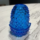 Blue Hobnail Fenton fairy lamp.