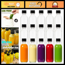15 Pack 2 oz Leak-Proof Clear Glass Boston Round Bottles with Lids - 60ml