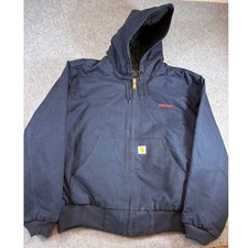 Carhartt Hooded Active Jacket Mens 2XL Navy Blue Loose Fit 0J0140-M Quilt Lined