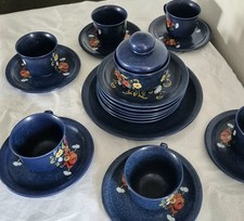 Vintage Winterling Schwarzenbach Bavaria - 20 Piece Tea / Coffee Set Cobalt Blue