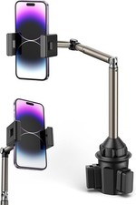 Car Cup Holder Cellphone Mount, Metal Long-Arm Ultra Stable Phone Holder for Car