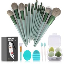 22PCS Makeup Brush Set Foundation Eyeshadow Brushes Green 22-Piece Kit