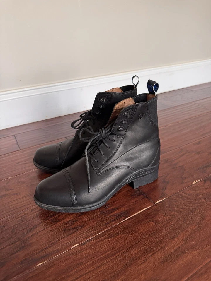 Ariat Paddock Boots Womens Size 9 Heritage 4LR Rider Black Lace Up 10000811 - Image 2 of 4