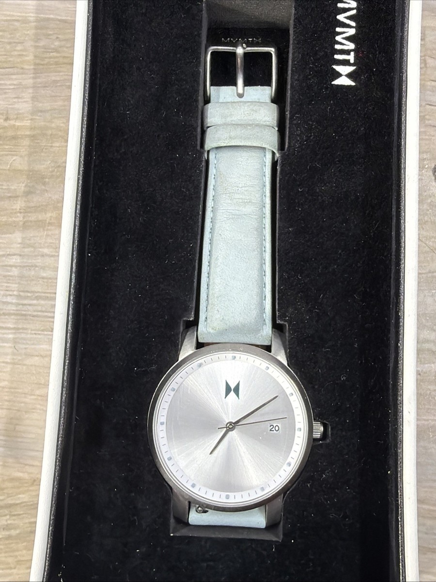 MVMT LADIES WRIST WATCH SILVER ARCTIC BLUE LEATHER STRAP NEW  display picture 2