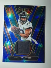 2025 Panini Select #RSW-BTN Bhayshul Tuten Rookie Swatches Blue Prizm
