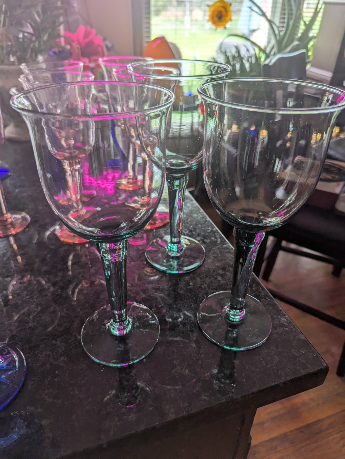 Eco-Friendly 22 oz Green Recycled Glass Goblets by La Mediterránea