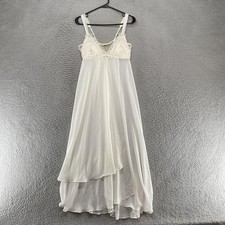 Flora Nikrooz Gown Womens Medium White Chiffon Bridal Chemise Nightgown Wedding