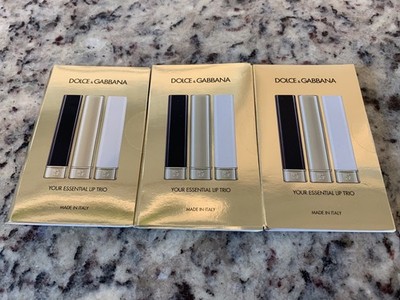 3 x Dolce & Gabbana Essential Lip Trio Travel Card - New