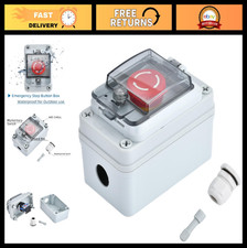 Waterproof Emergency Stop Button Box 660V 10A, IP67 E-Stop Switch for Outdoor Us