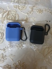 Lot of 2 Insignia Cases for Apple Airpods Gen 1 & 2 (NS-CAHAPCC) Black & Blue